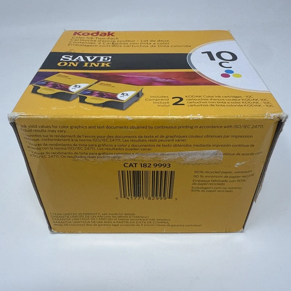 Kodak 10C Color Ink Cartridge Double Pack Genuine OEM New Sealed OLD STOCK 2018